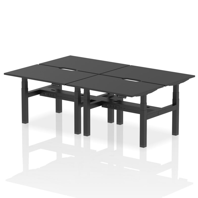 Air Back-to-Back Scalloped Edge Height Adjustable Bench Desk - 4 Person - Image 73