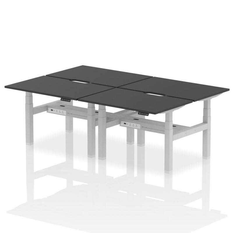 Air Back-to-Back Scalloped Edge Height Adjustable Bench Desk - 4 Person - Image 74