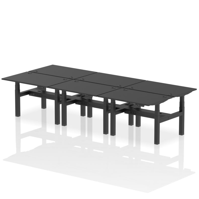 Air Back-to-Back Height Adjustable Bench Desk - 6 Person - Image 73