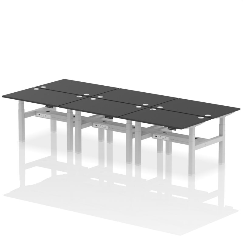 Air Back-to-Back Height Adjustable Bench Desk - 6 Person - Image 74
