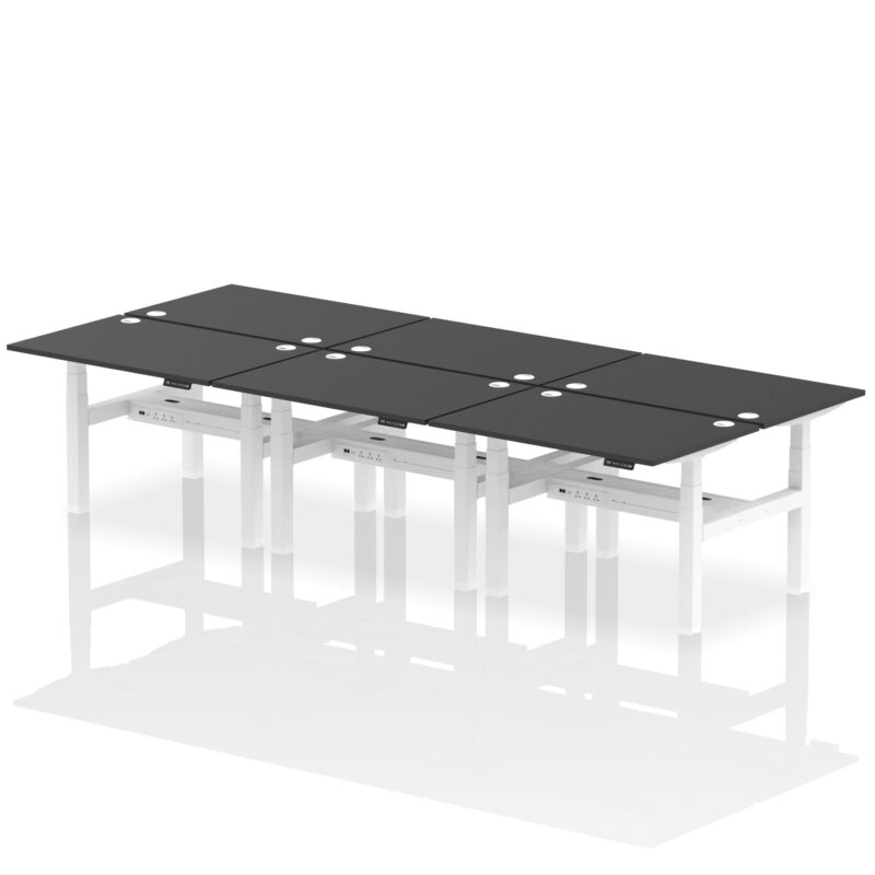 Air Back-to-Back Height Adjustable Bench Desk - 6 Person - Image 75