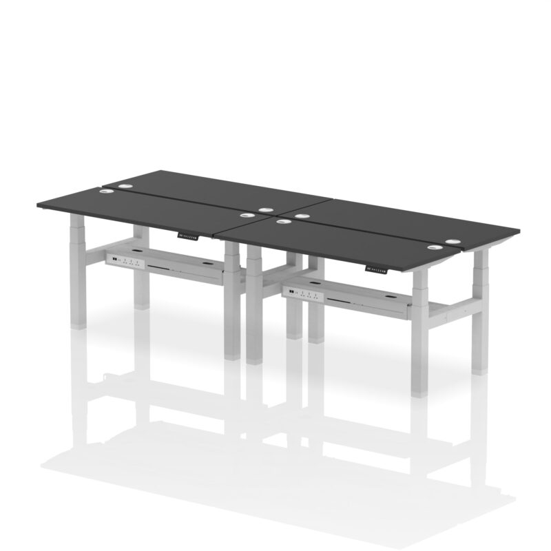 Air Back-to-Back Slimline Height Adjustable Bench Desk - 4 Person - Image 77