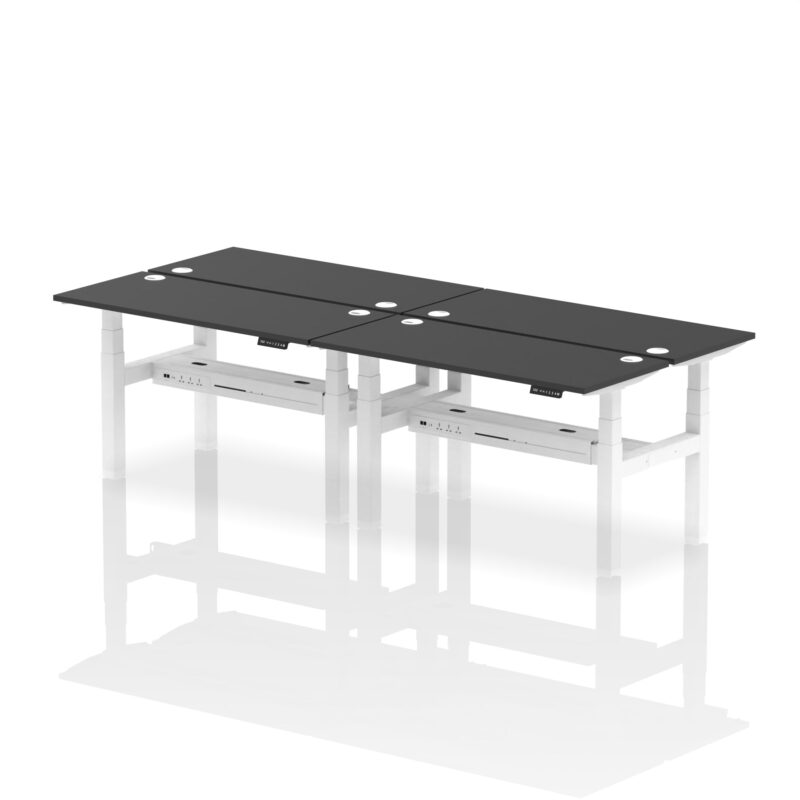 Air Back-to-Back Slimline Height Adjustable Bench Desk - 4 Person - Image 78