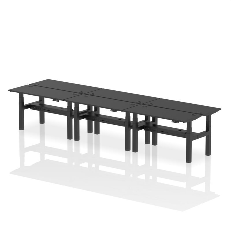 Air Back-to-Back Slimline Height Adjustable Bench Desk - 6 Person - Image 71
