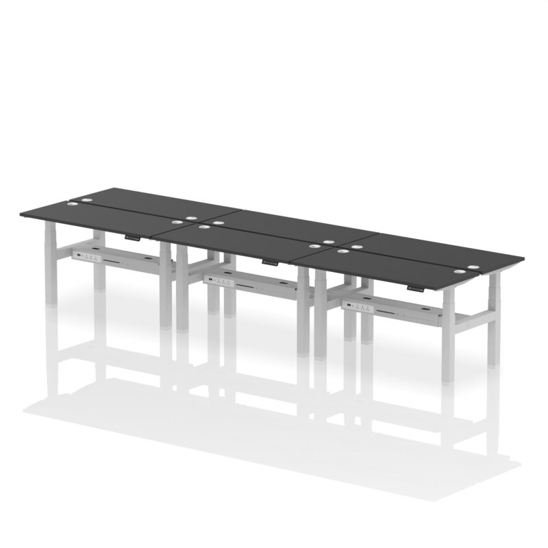 Air Back-to-Back Slimline Height Adjustable Bench Desk - 6 Person - Image 72