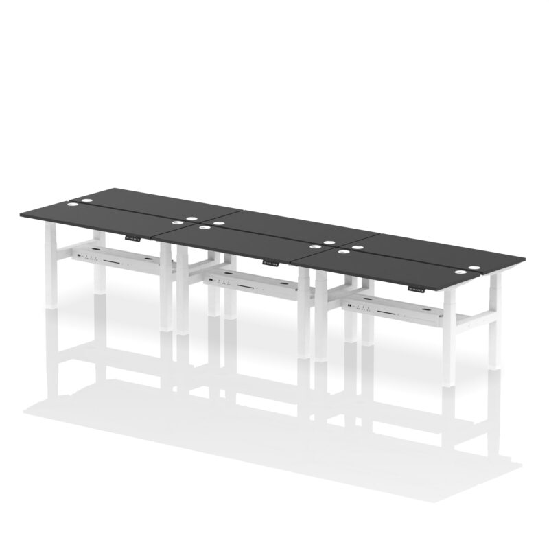 Air Back-to-Back Slimline Height Adjustable Bench Desk - 6 Person - Image 73