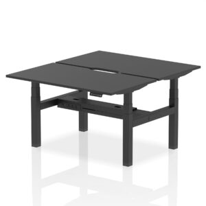 Air Back-to-Back Scalloped Edge Height Adjustable Bench Desk - 2 Person - Image 76