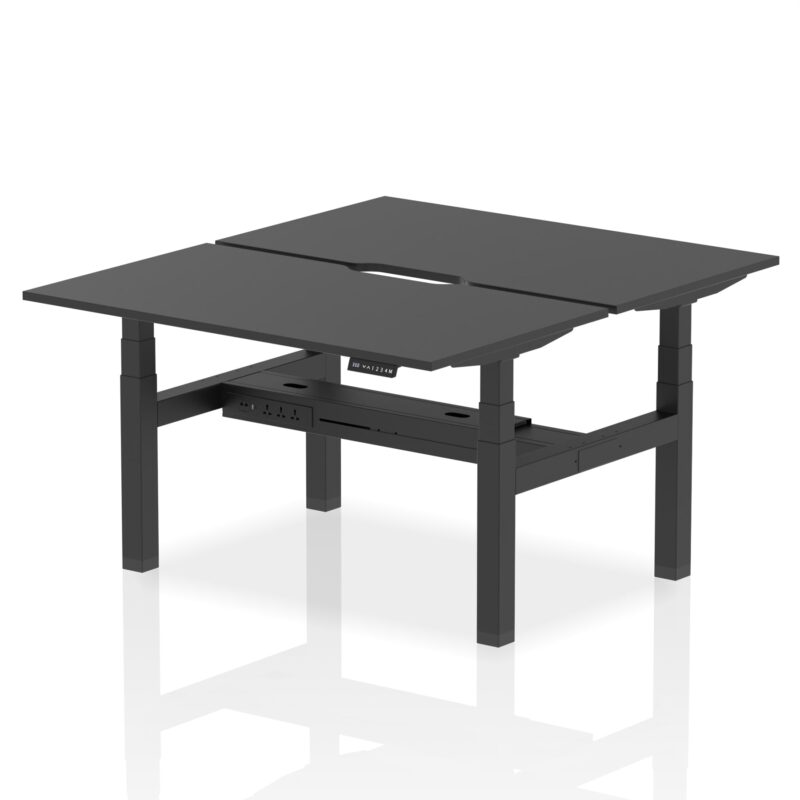 Air Back-to-Back Scalloped Edge Height Adjustable Bench Desk - 2 Person - Image 76
