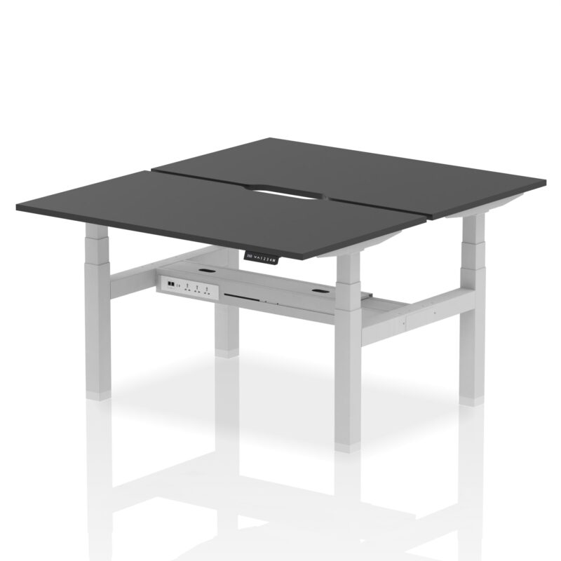 Air Back-to-Back Scalloped Edge Height Adjustable Bench Desk - 2 Person - Image 77
