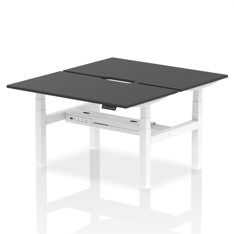 Air Back-to-Back Scalloped Edge Height Adjustable Bench Desk - 2 Person - Image 78