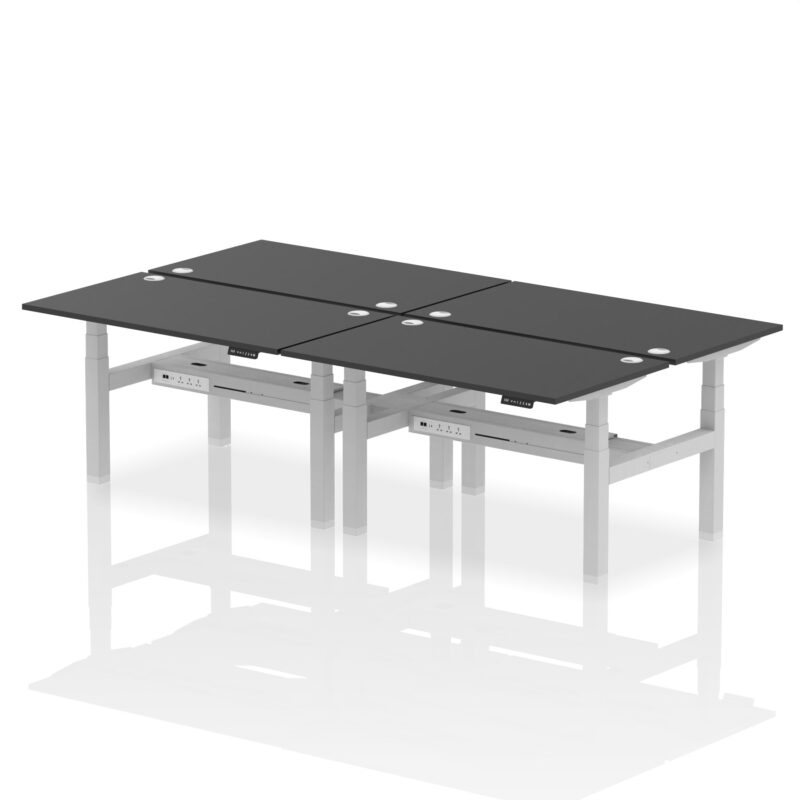 Air Back-to-Back Height Adjustable Bench Desk - 4 Person - Image 77