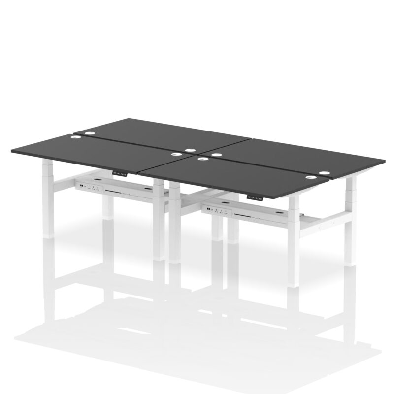 Air Back-to-Back Height Adjustable Bench Desk - 4 Person - Image 78
