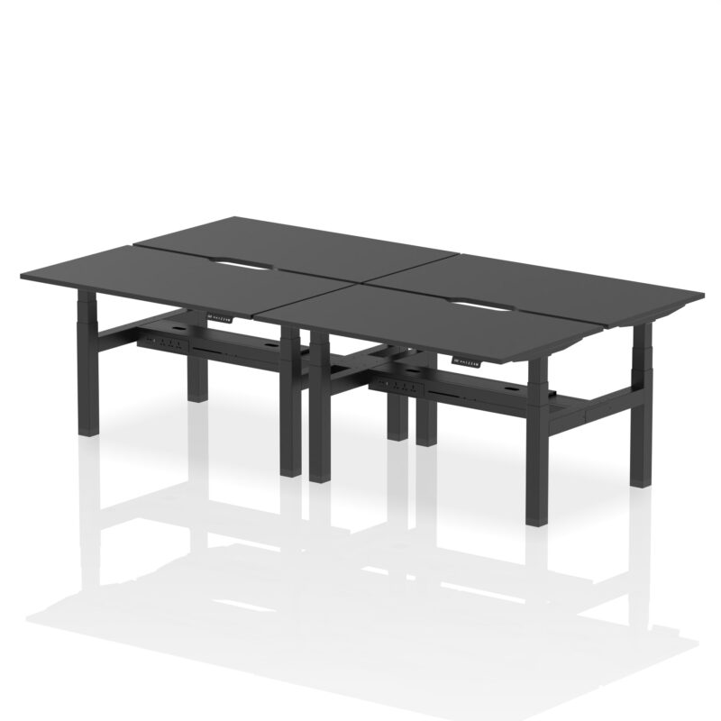 Air Back-to-Back Scalloped Edge Height Adjustable Bench Desk - 4 Person - Image 76