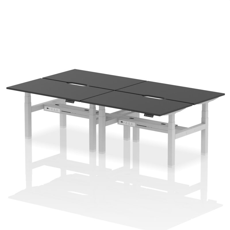 Air Back-to-Back Scalloped Edge Height Adjustable Bench Desk - 4 Person - Image 77