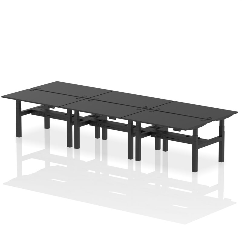 Air Back-to-Back Height Adjustable Bench Desk - 6 Person - Image 76