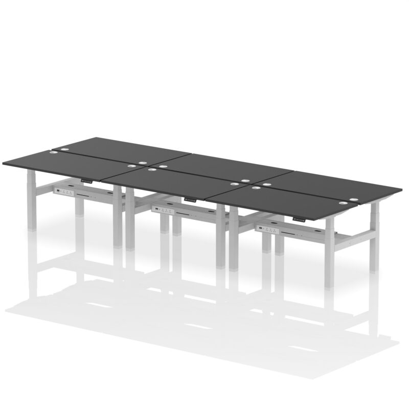 Air Back-to-Back Height Adjustable Bench Desk - 6 Person - Image 77