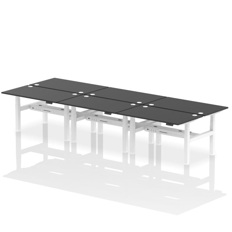 Air Back-to-Back Height Adjustable Bench Desk - 6 Person - Image 78