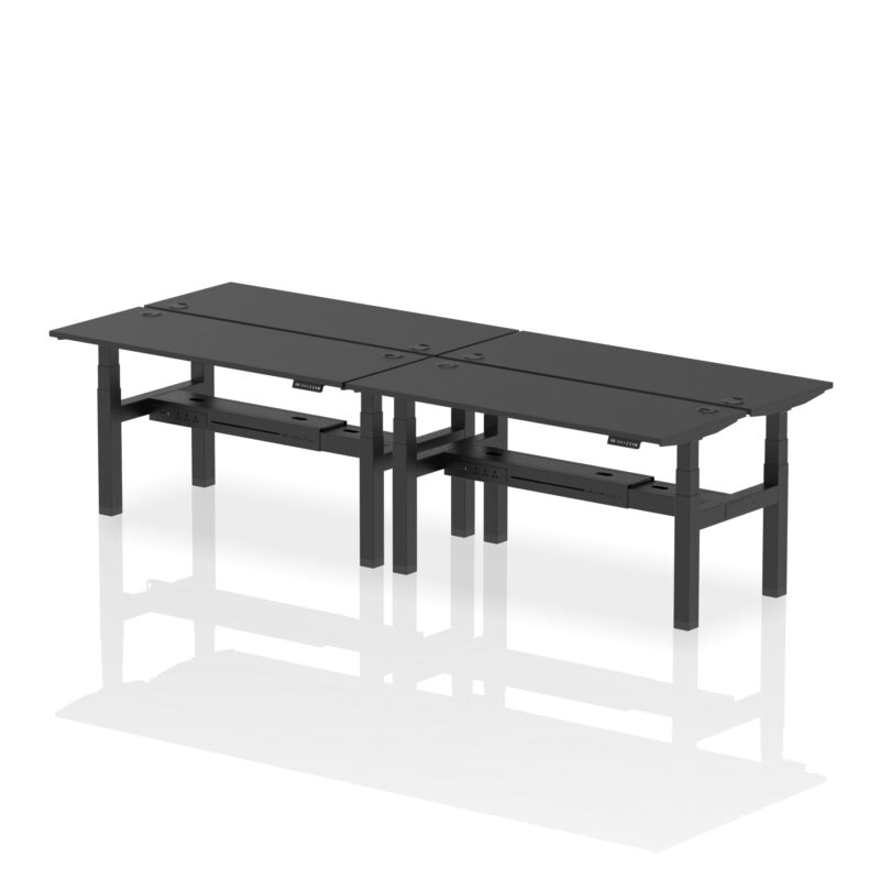 Air Back-to-Back Slimline Height Adjustable Bench Desk - 4 Person - Image 79