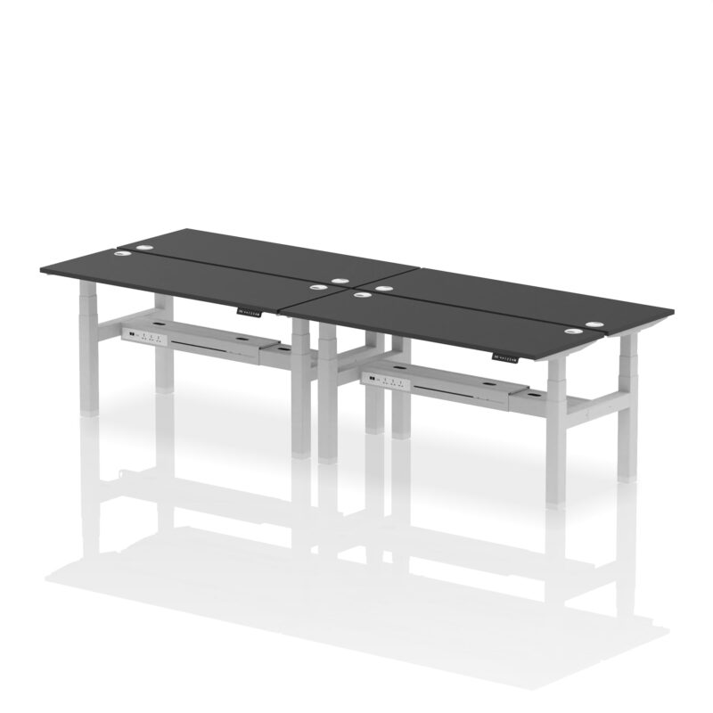 Air Back-to-Back Slimline Height Adjustable Bench Desk - 4 Person - Image 80