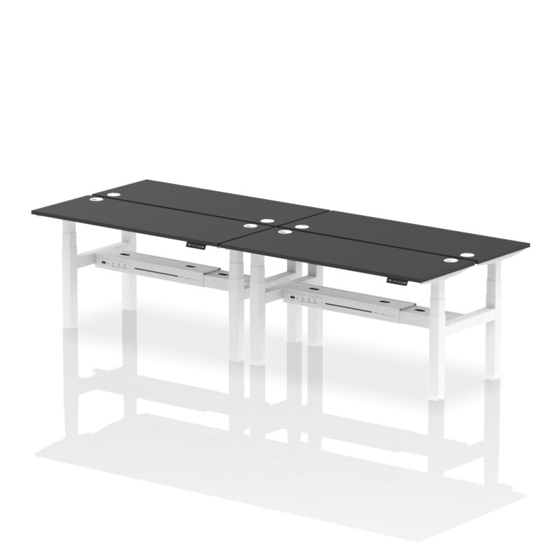 Air Back-to-Back Slimline Height Adjustable Bench Desk - 4 Person - Image 81
