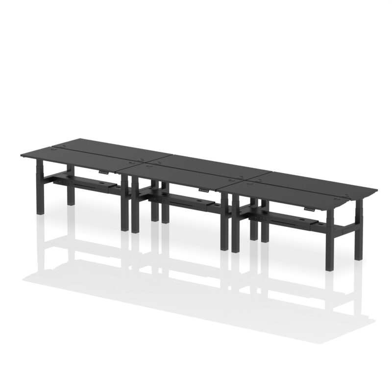 Air Back-to-Back Slimline Height Adjustable Bench Desk - 6 Person - Image 74