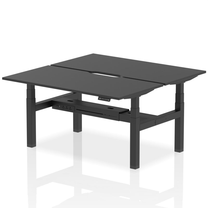 Air Back-to-Back Scalloped Edge Height Adjustable Bench Desk - 2 Person - Image 79