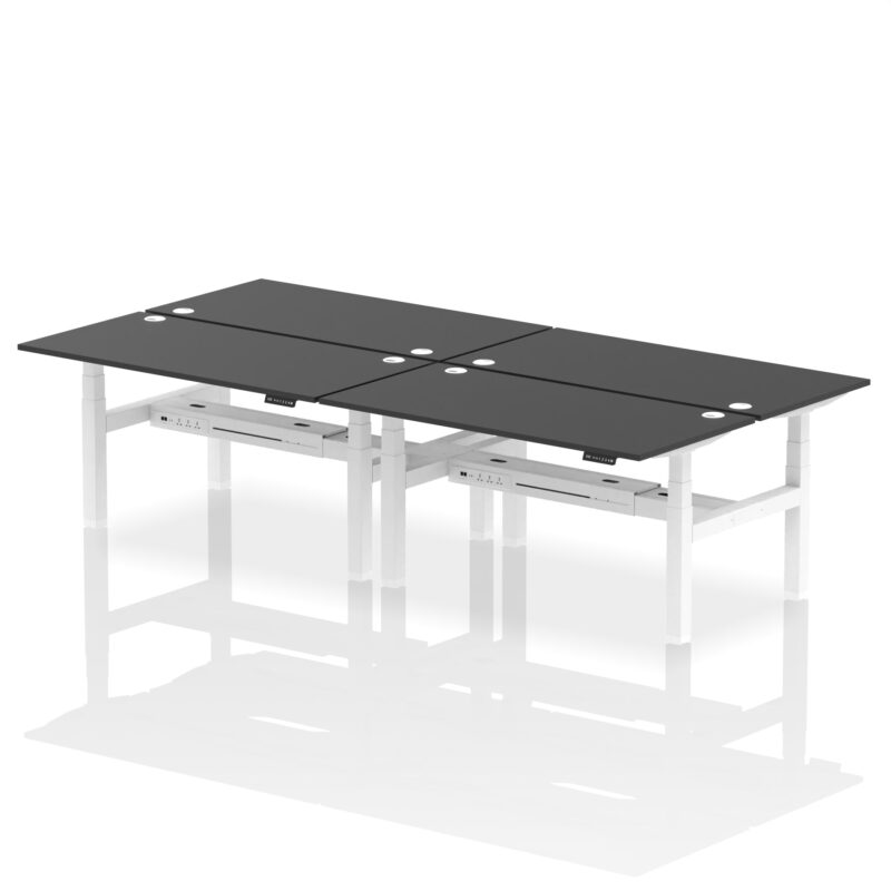 Air Back-to-Back Height Adjustable Bench Desk - 4 Person - Image 81