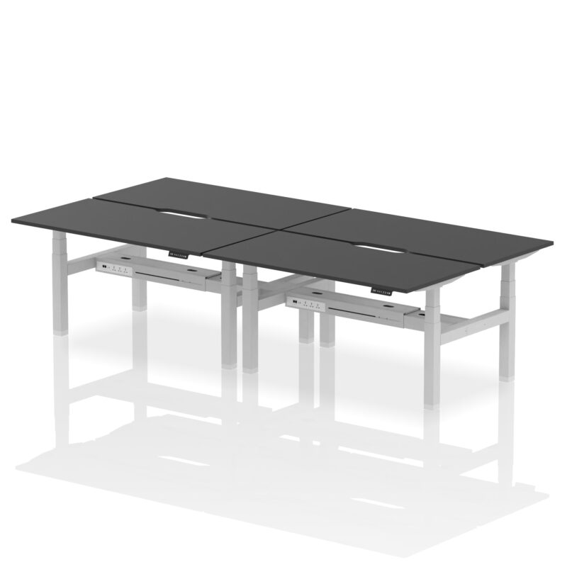 Air Back-to-Back Scalloped Edge Height Adjustable Bench Desk - 4 Person - Image 80