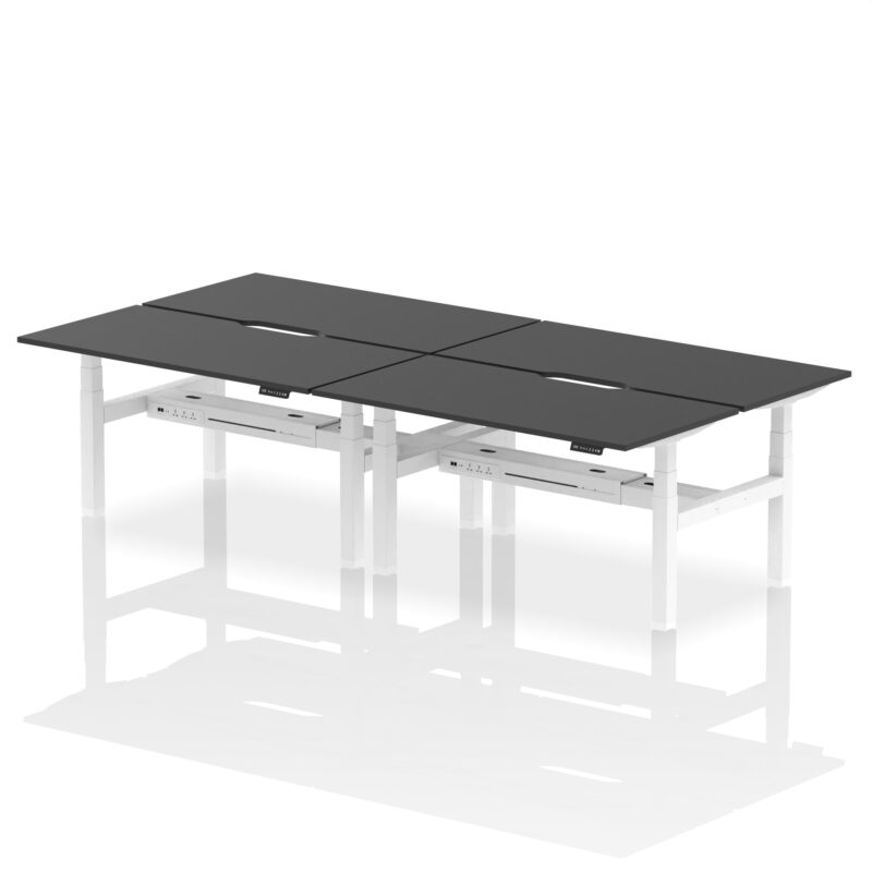 Air Back-to-Back Scalloped Edge Height Adjustable Bench Desk - 4 Person - Image 81