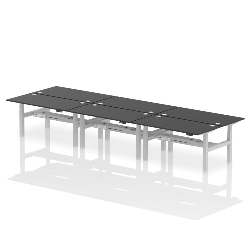 Air Back-to-Back Height Adjustable Bench Desk - 6 Person - Image 80