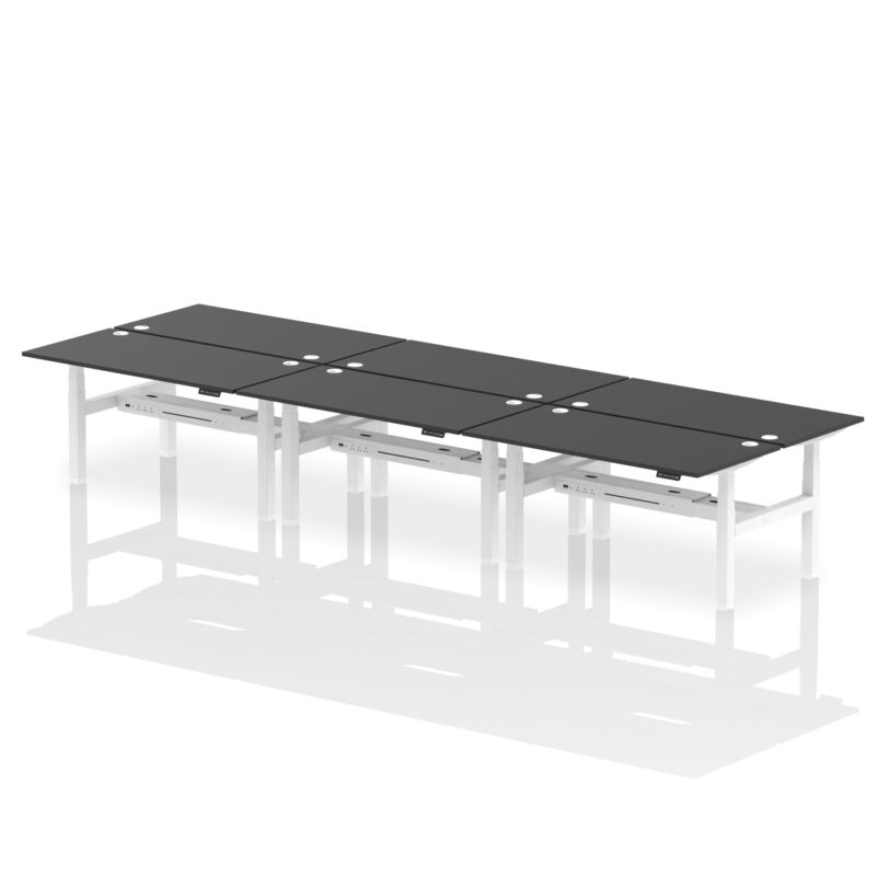 Air Back-to-Back Height Adjustable Bench Desk - 6 Person - Image 81