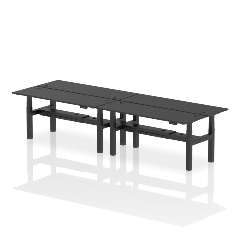 Air Back-to-Back Slimline Height Adjustable Bench Desk - 4 Person - Image 82