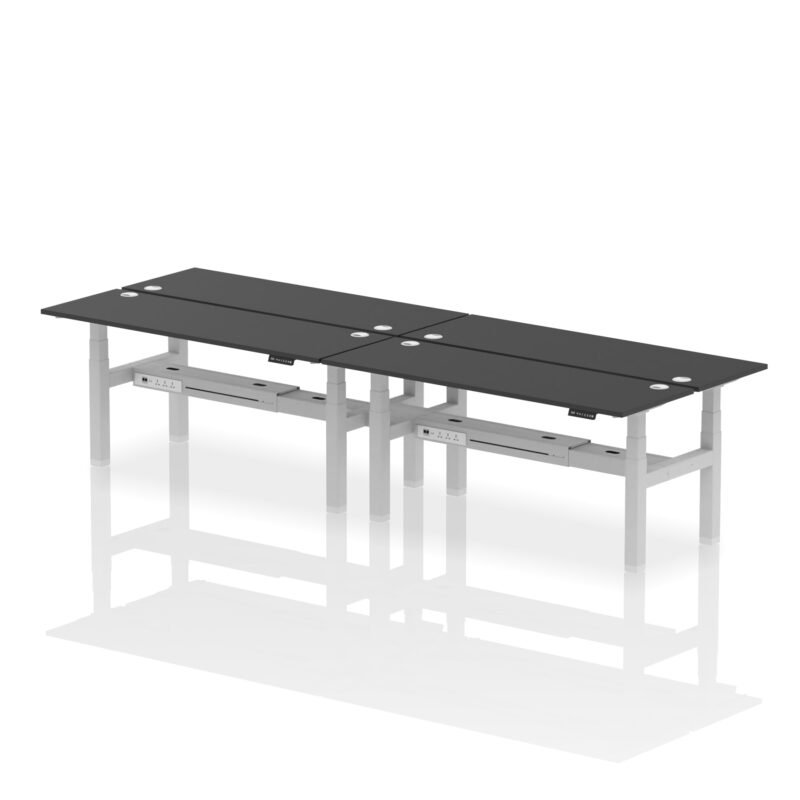 Air Back-to-Back Slimline Height Adjustable Bench Desk - 4 Person - Image 83