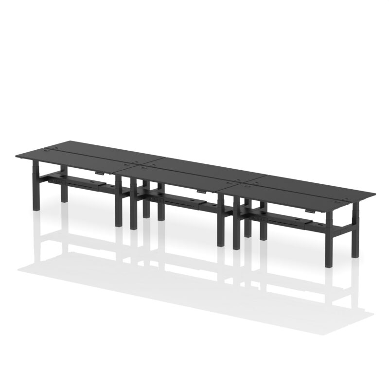 Air Back-to-Back Slimline Height Adjustable Bench Desk - 6 Person - Image 76