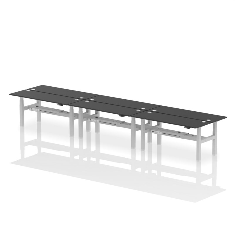 Air Back-to-Back Slimline Height Adjustable Bench Desk - 6 Person - Image 77