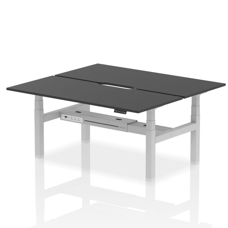 Air Back-to-Back Scalloped Edge Height Adjustable Bench Desk - 2 Person - Image 83