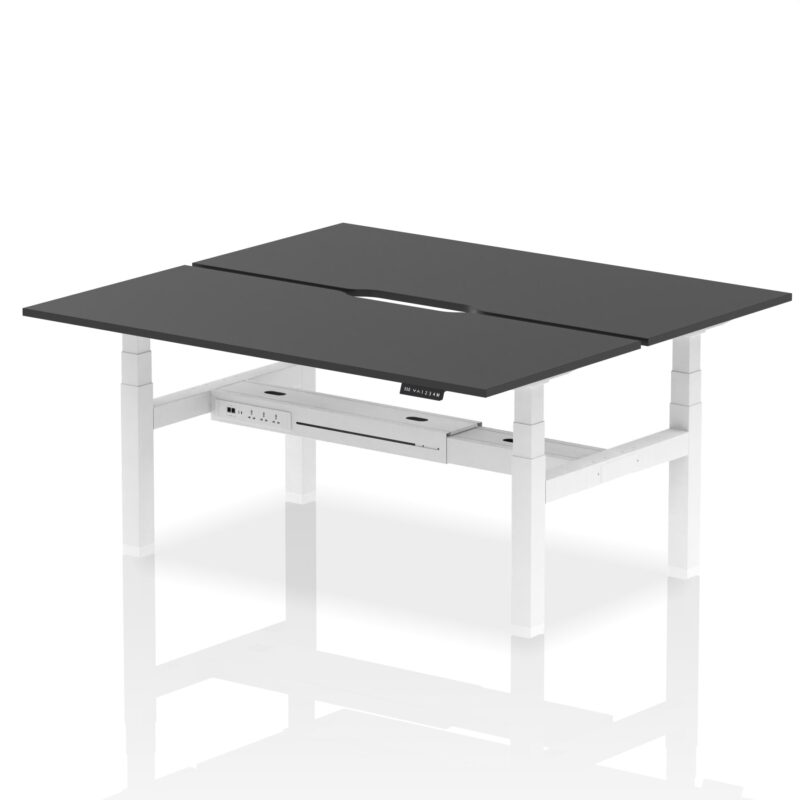 Air Back-to-Back Scalloped Edge Height Adjustable Bench Desk - 2 Person - Image 84