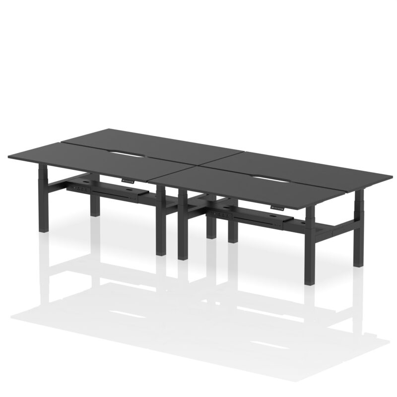 Air Back-to-Back Scalloped Edge Height Adjustable Bench Desk - 4 Person - Image 82