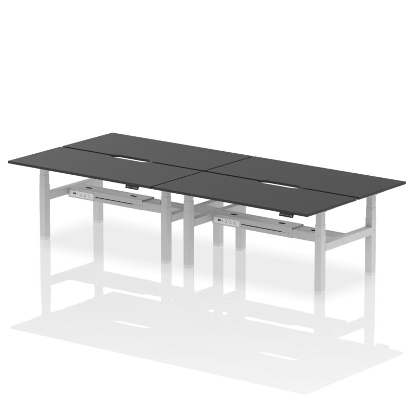 Air Back-to-Back Scalloped Edge Height Adjustable Bench Desk - 4 Person - Image 83