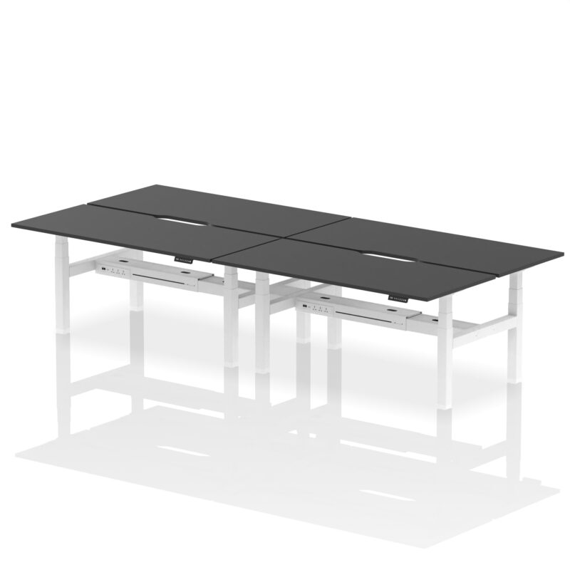 Air Back-to-Back Scalloped Edge Height Adjustable Bench Desk - 4 Person - Image 84