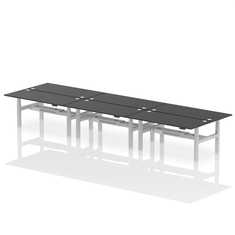 Air Back-to-Back Height Adjustable Bench Desk - 6 Person - Image 83