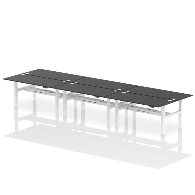 Air Back-to-Back Height Adjustable Bench Desk - 6 Person - Image 84