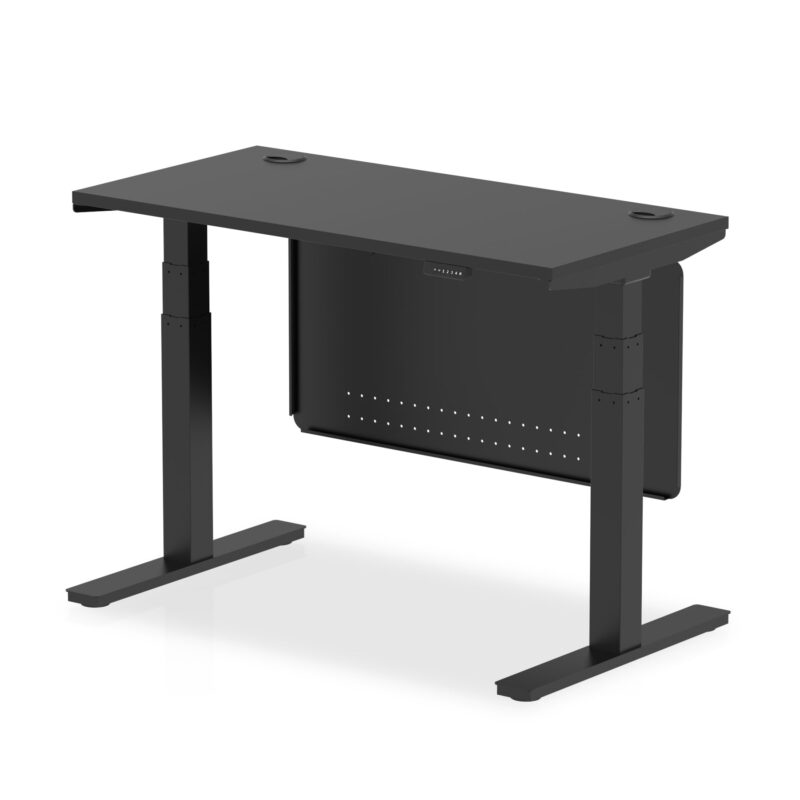 OE - Air Height Adjustable Slimline Desk with Cable Ports with Steel Modesty Panel - Image 72