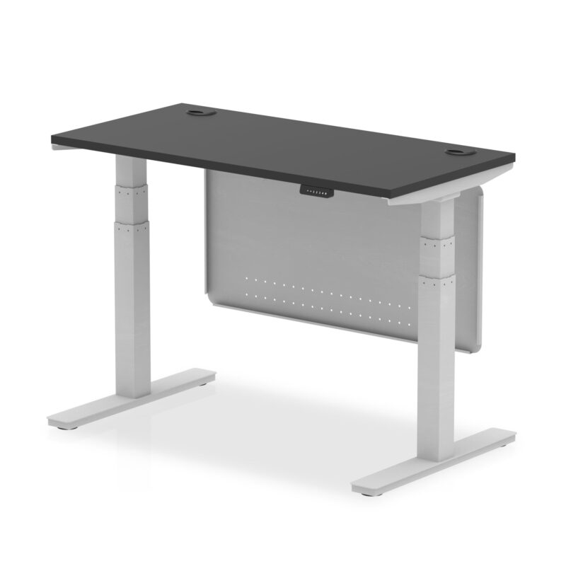 OE - Air Height Adjustable Slimline Desk with Cable Ports with Steel Modesty Panel - Image 73