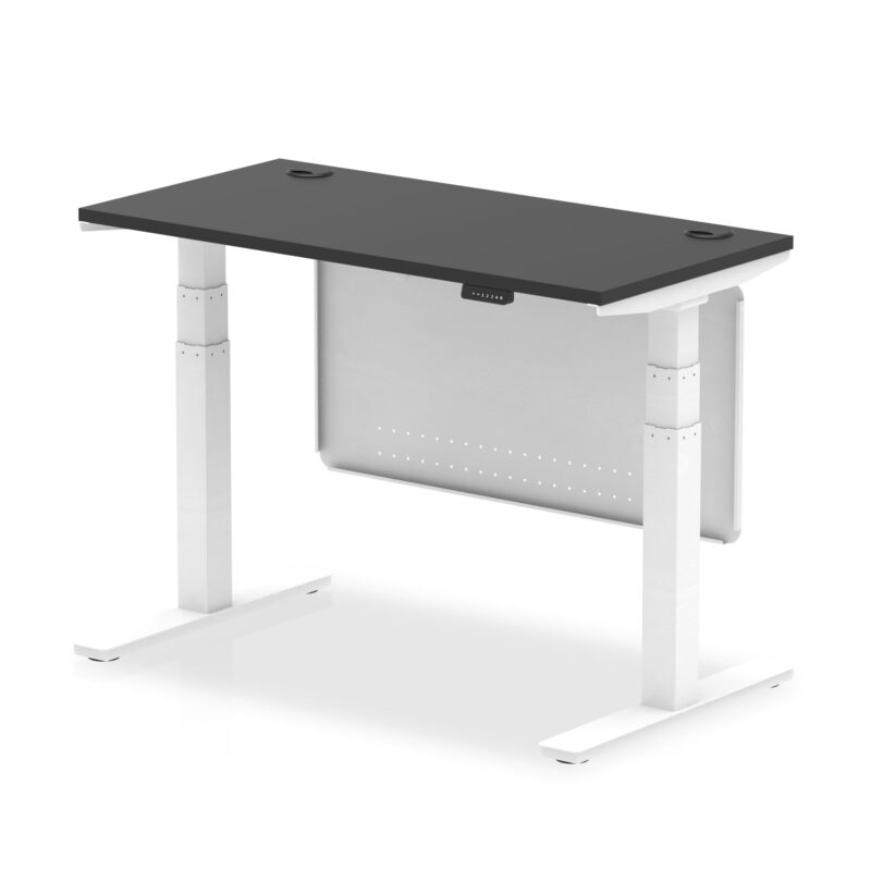 OE - Air Height Adjustable Slimline Desk with Cable Ports with Steel Modesty Panel - Image 74