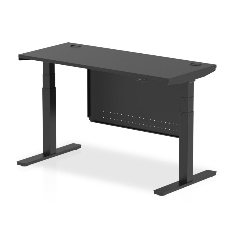 OE - Air Height Adjustable Slimline Desk with Cable Ports with Steel Modesty Panel - Image 75