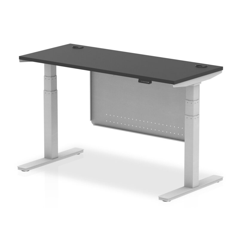 OE - Air Height Adjustable Slimline Desk with Cable Ports with Steel Modesty Panel - Image 76