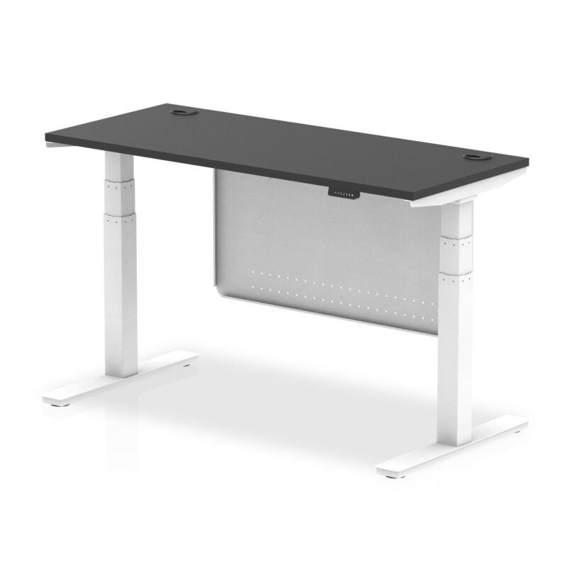 OE - Air Height Adjustable Slimline Desk with Cable Ports with Steel Modesty Panel - Image 77