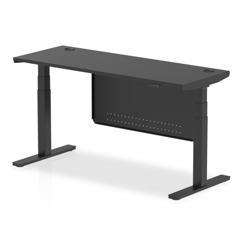 OE - Air Height Adjustable Slimline Desk with Cable Ports with Steel Modesty Panel - Image 78