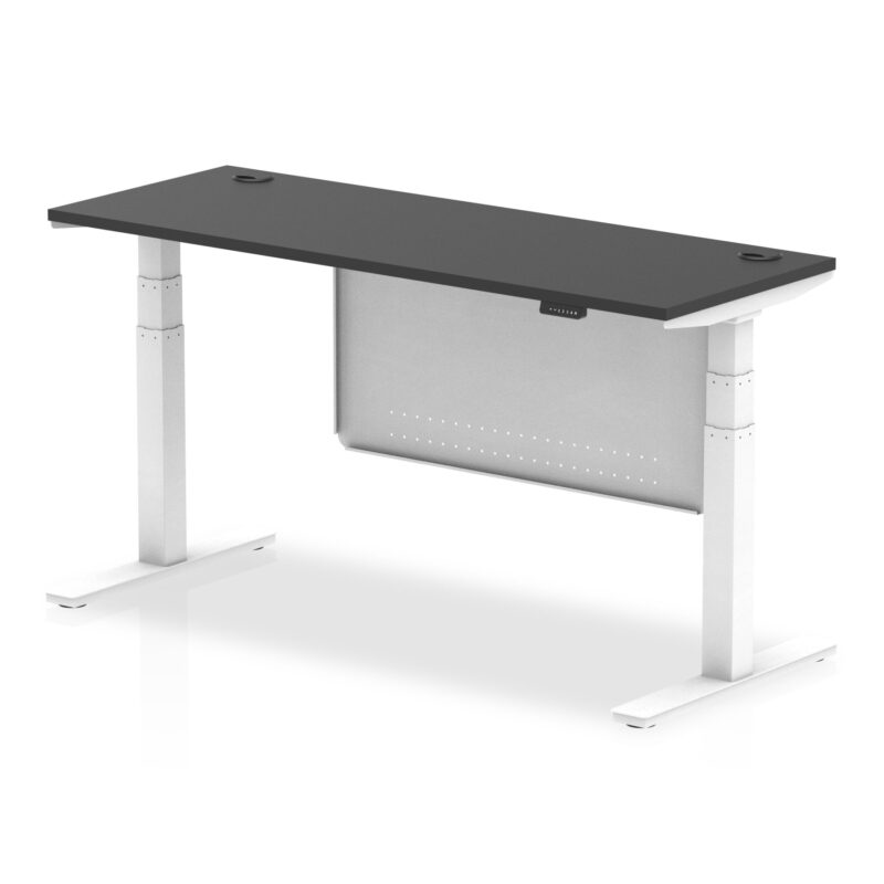 OE - Air Height Adjustable Slimline Desk with Cable Ports with Steel Modesty Panel - Image 80